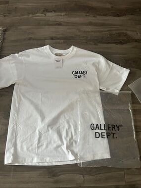 Gallery Dept White Tee with Black Chest Logo